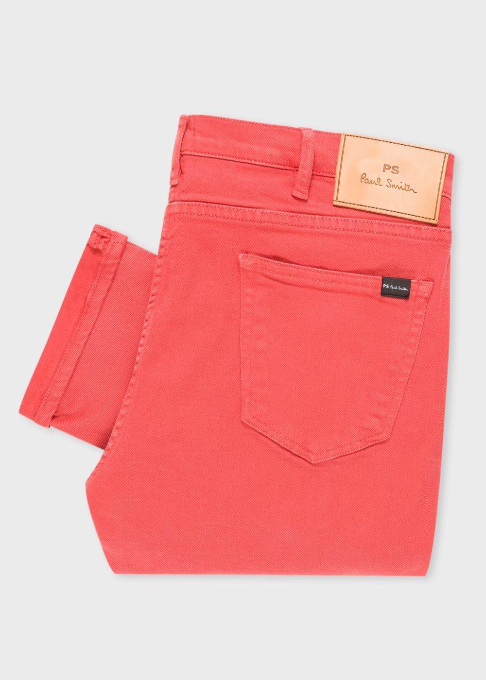Paul Smith Mens's Slim-Fit Coral Garment-Dye Jeans