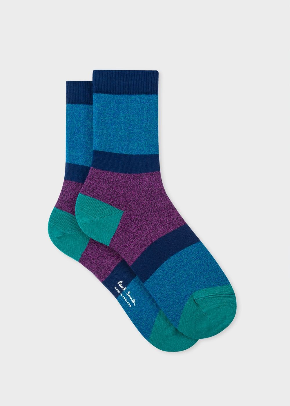 Paul Smith Women's Blue Flecked-Stripe Socks