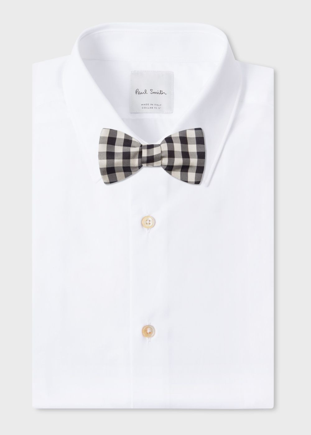 Paul Smith Men's Black And White Gingham Silk Bow Tie