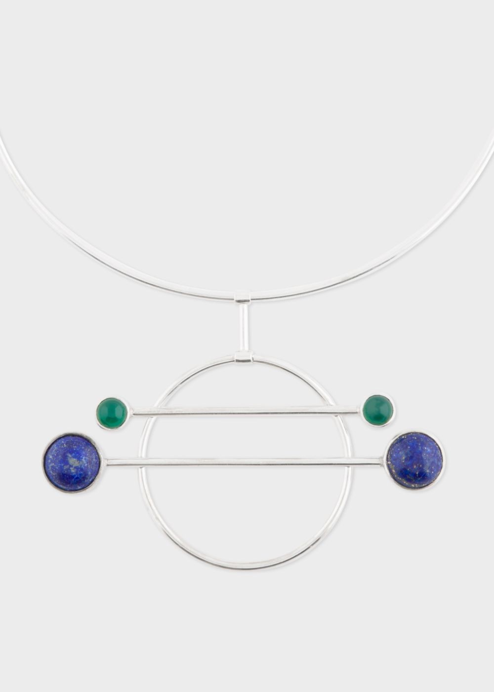 Paul Smith Rachel Entwistle + Paul Smith - Sterling Silver 'balance' Necklace With Blue Lapis Lazuli And Green Onyx Stones Accessories Women