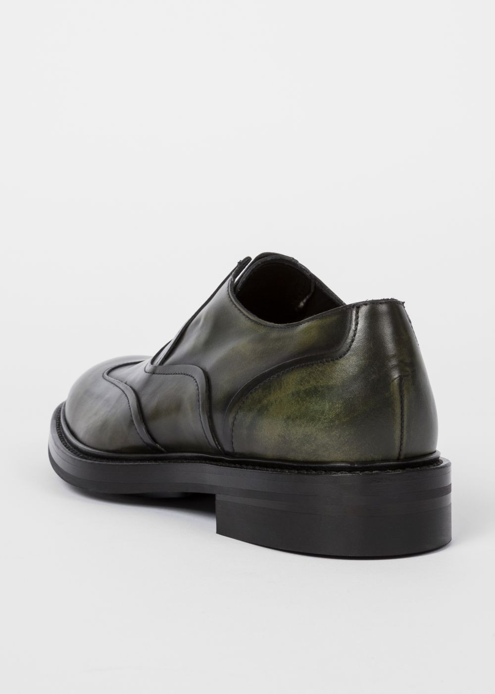 Paul Smith Men's Dark Green 'hicks' Laceless Leather Brogues Shoes