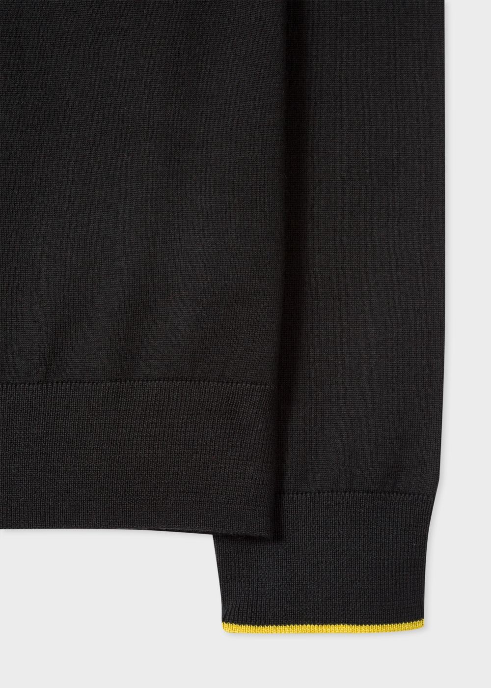 Paul Smith Men's Black Merino-Wool Sweater With 'artist Stripe' Collar