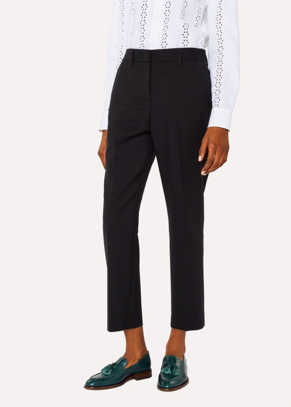 Paul Smith A Suit To Travel In - Womens's Black Slim-Fit Wool Pants