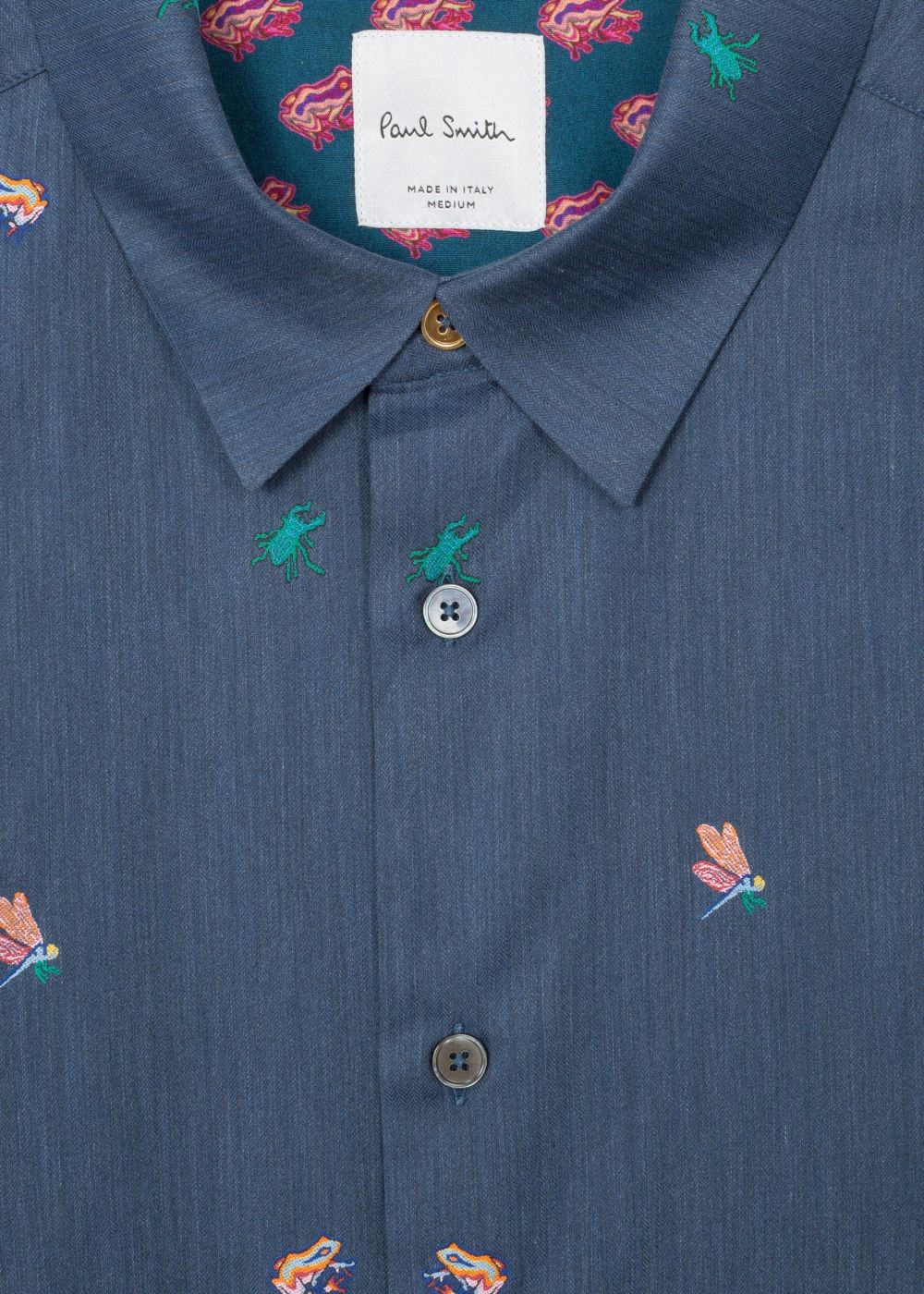 Paul Smith Mens's Slim-Fit Slate Blue 'dreamer' Motif Cotton TShirts