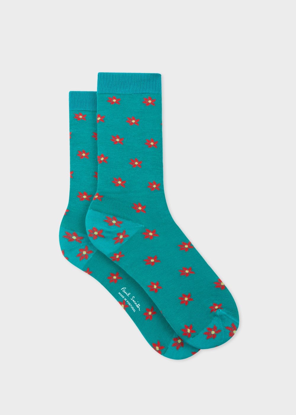 Paul Smith Women's Turquoise 'daisy Polka' Pattern Socks