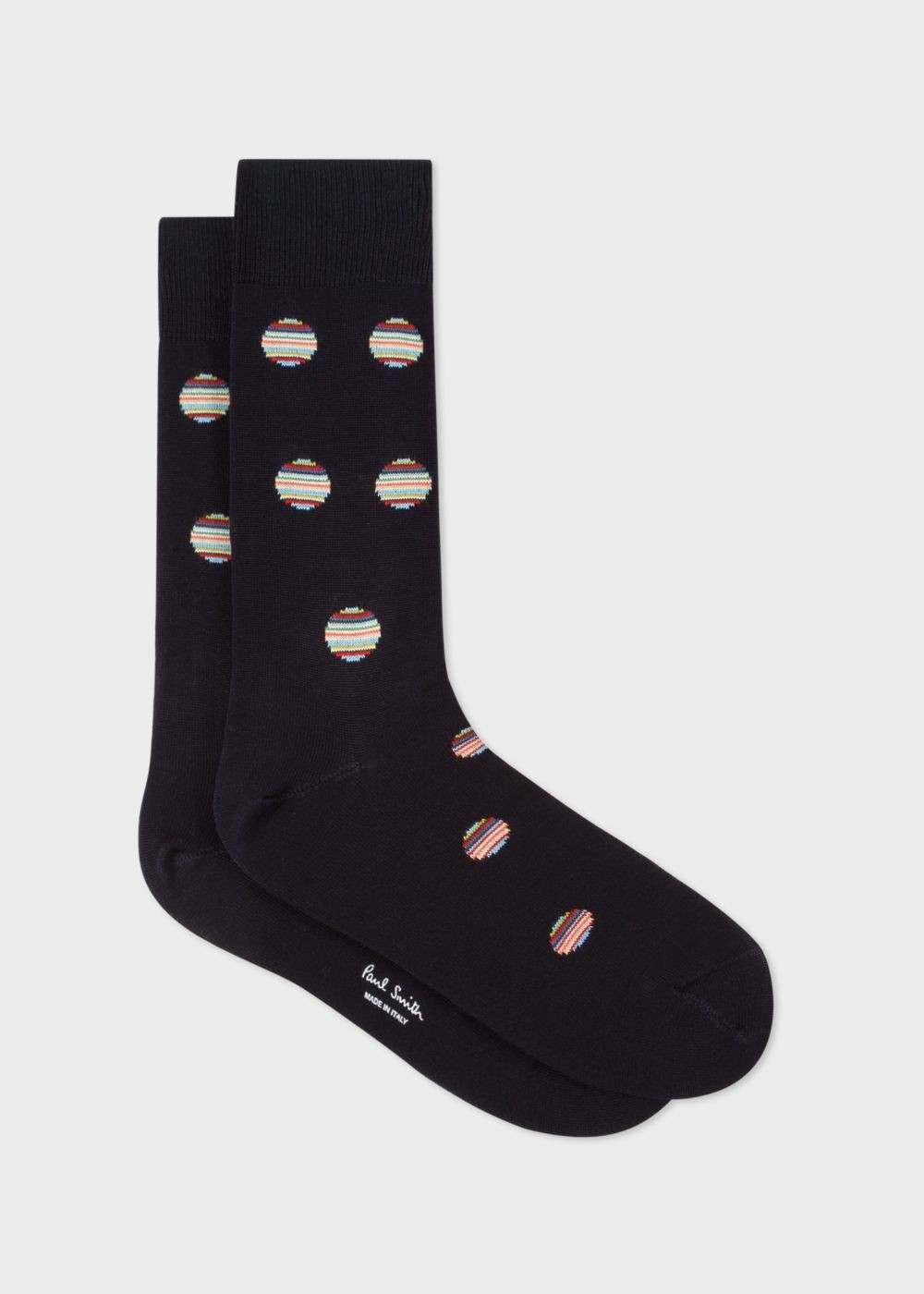 Paul Smith Men's Dark Navy Polka Dot Stripe Socks