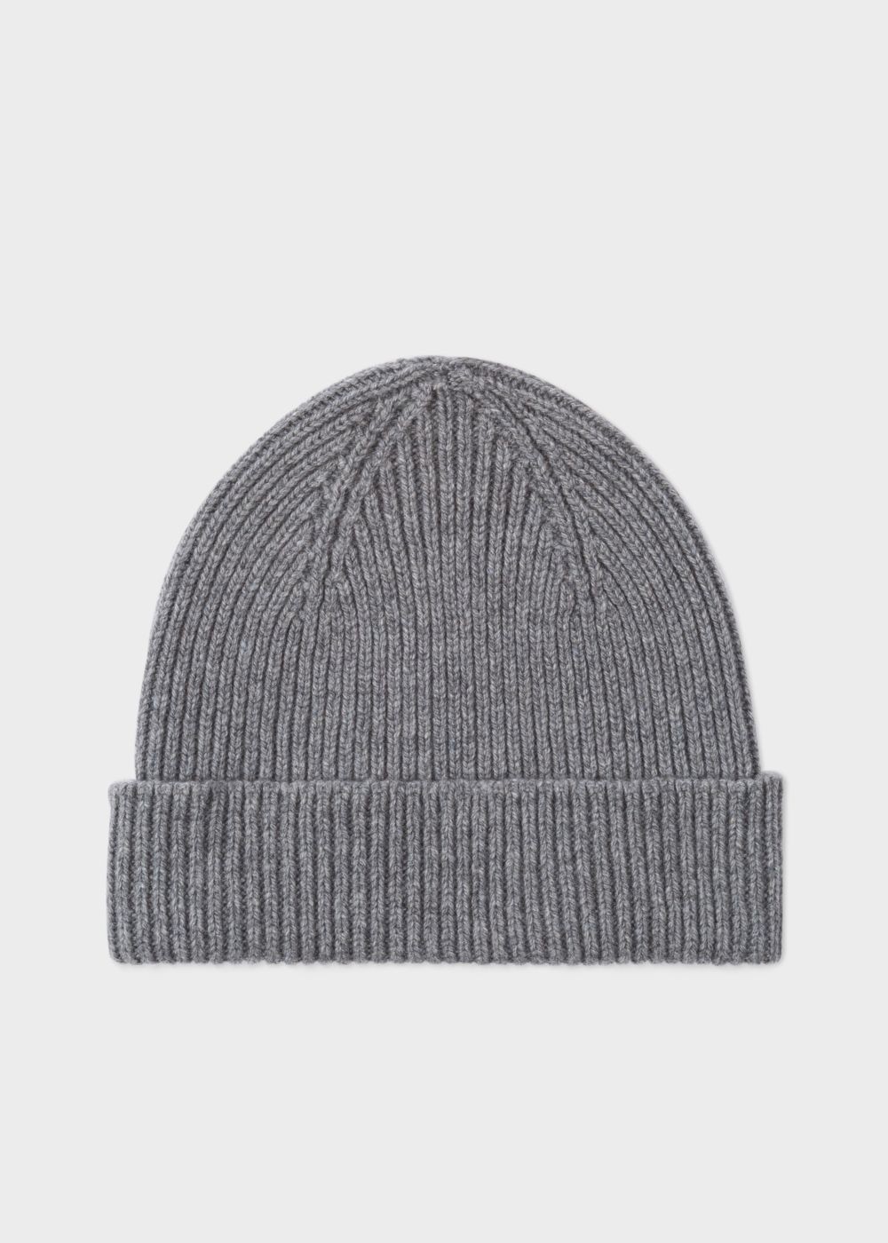 Paul Smith Men's Grey Cashmere-Blend Ribbed Beanie Cap