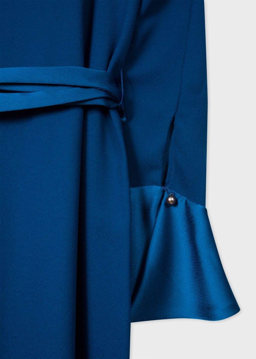 Paul Smith Women's Dark Petrol Dress With Satin Details And Waist Belt