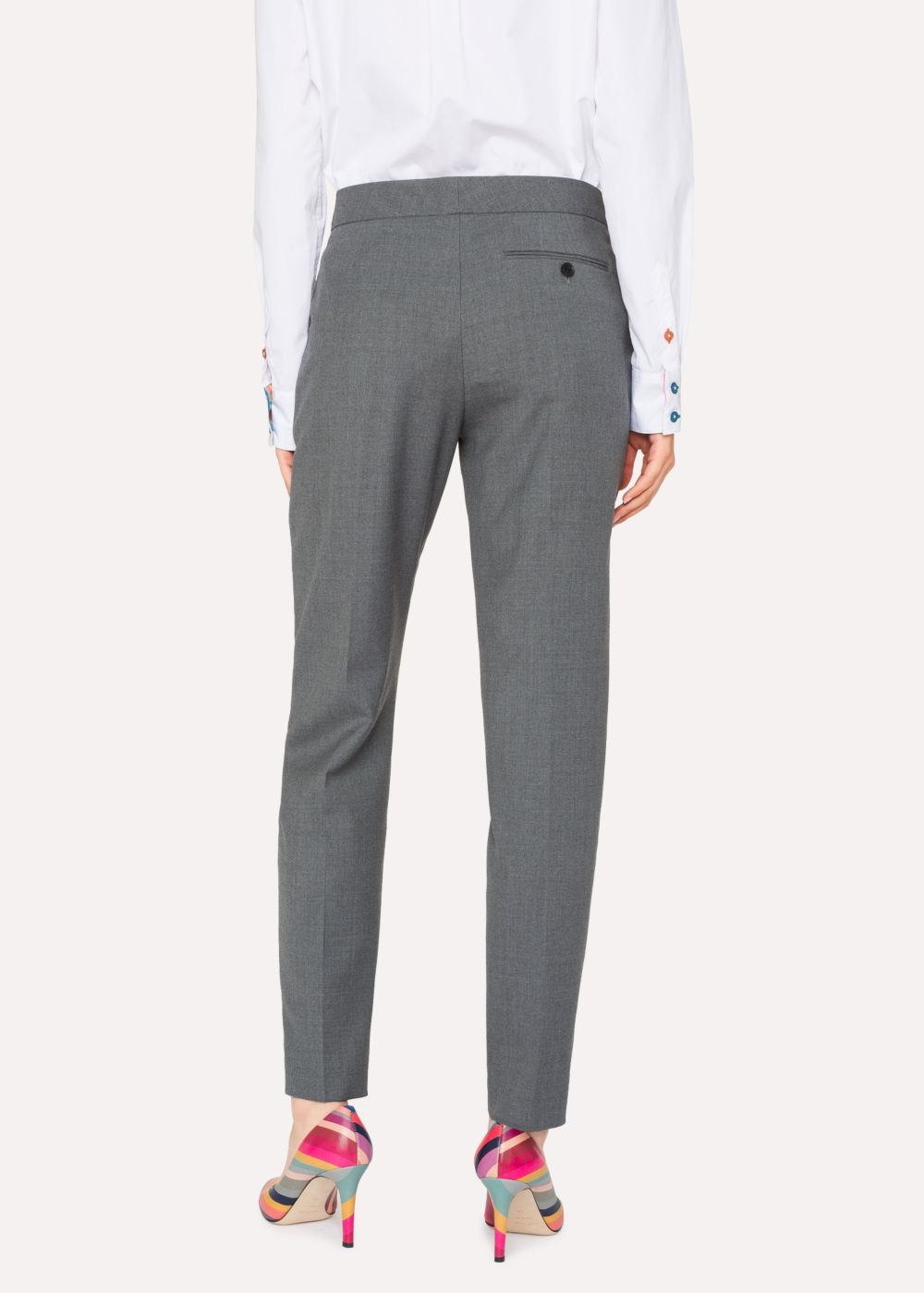 Paul Smith A Suit To Travel In - Women's Classic-Fit Grey Marl Wool Pants