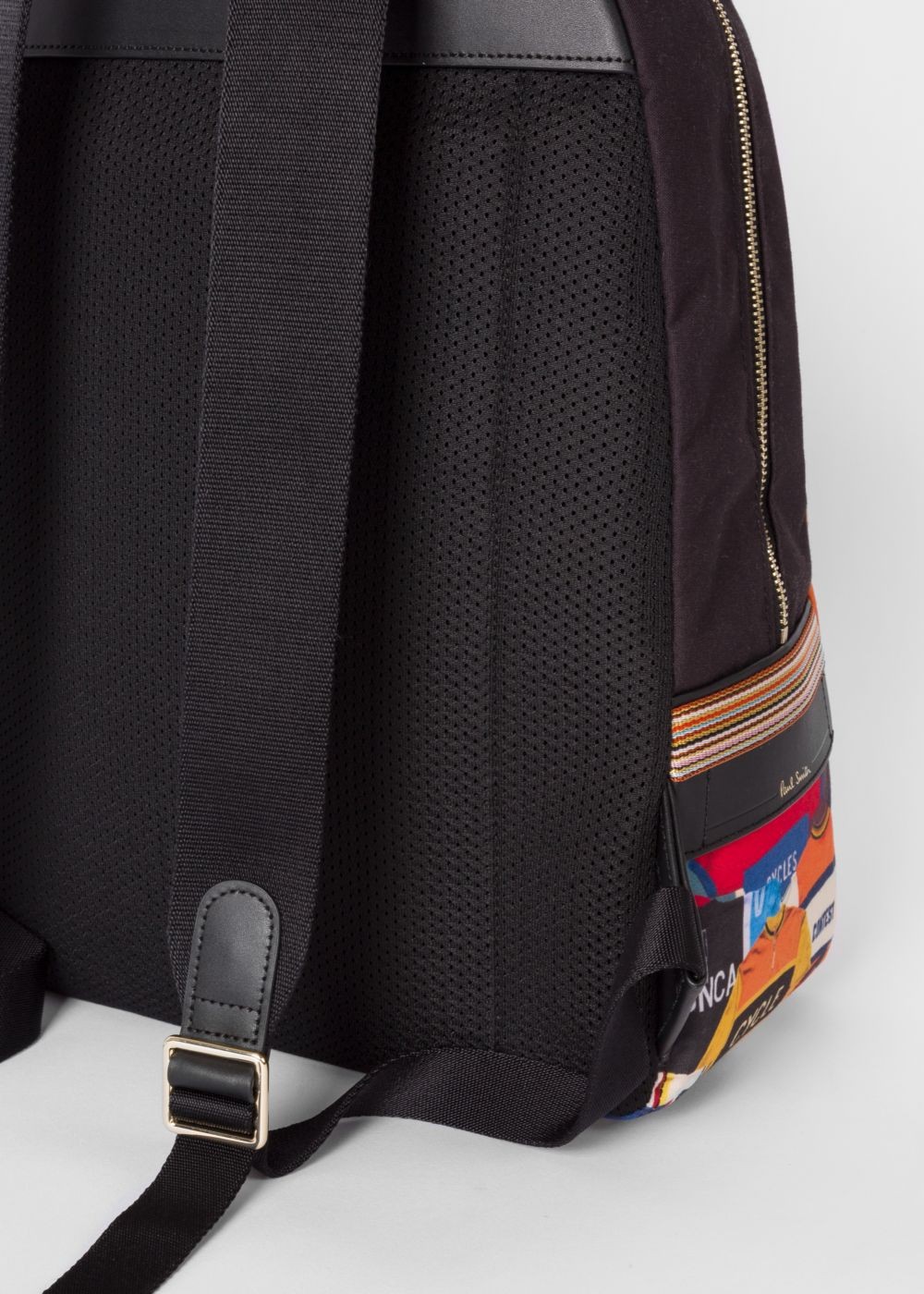 Paul Smith Men's 'cycling Jerseys' Print Canvas Backpack