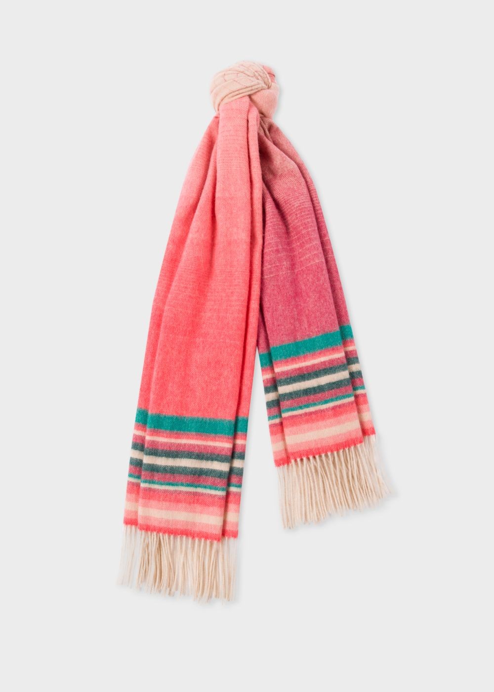 Paul Smith Women's Pink Ombré Lambswool And Cashmere Scarf