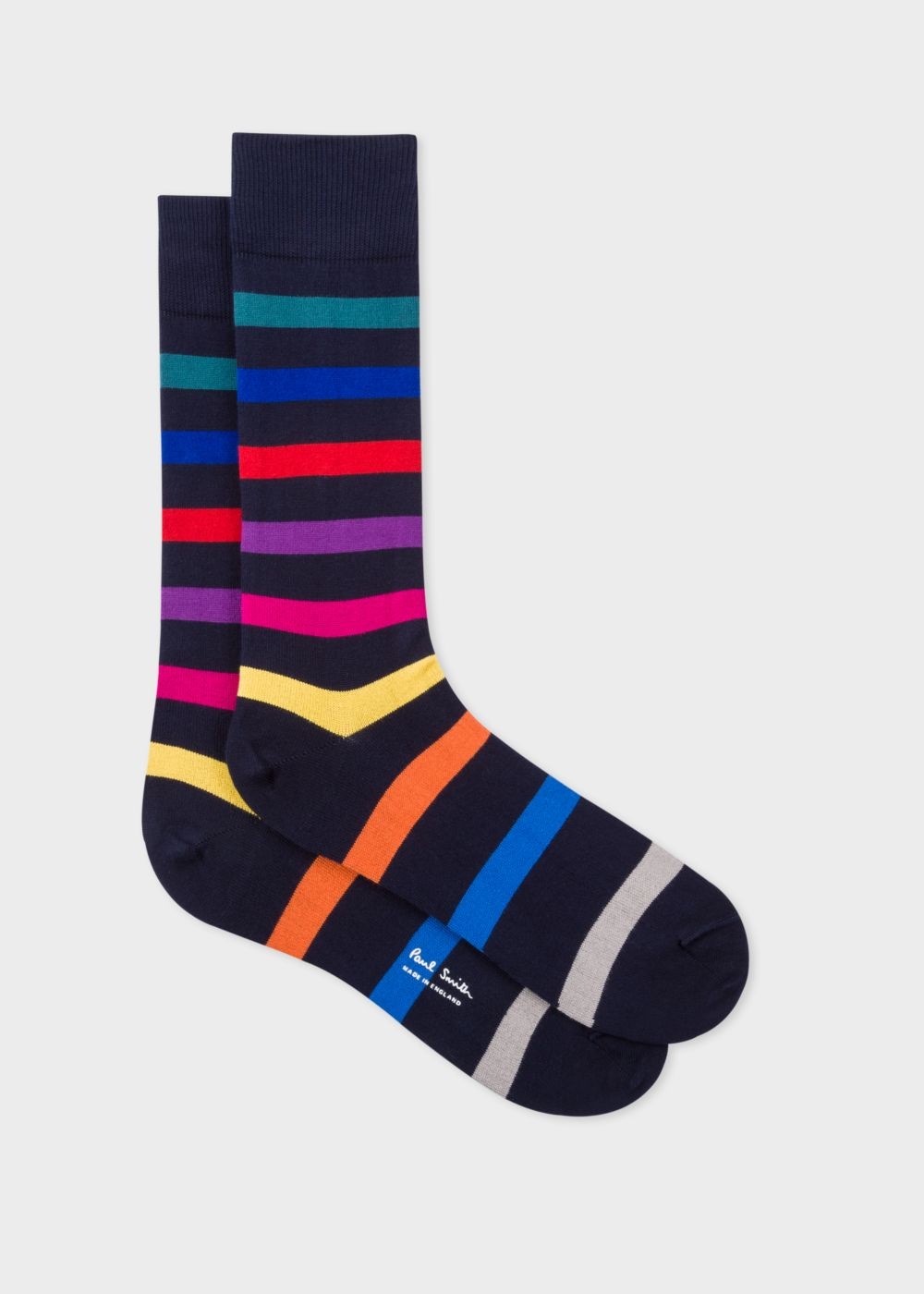 Paul Smith Mens's Navy Multi-Coloured Stripe Socks