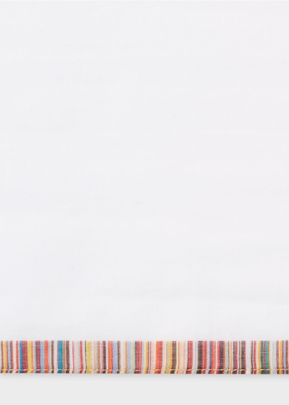 Paul Smith Men's White Cotton Pocket Square With 'signature Stripe' Border Accessories