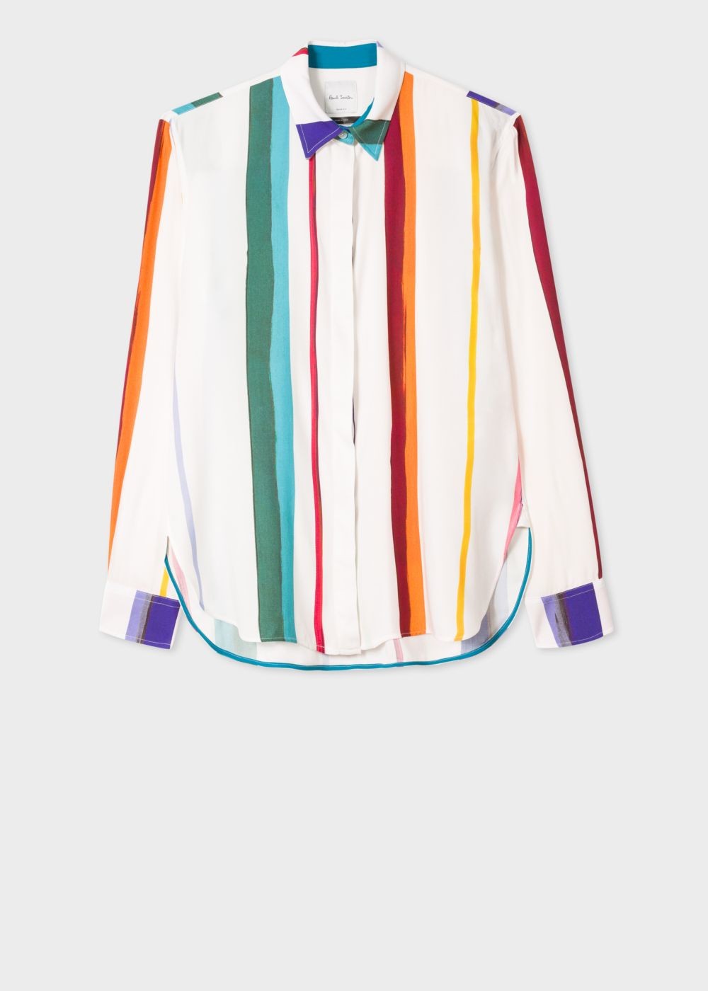 Paul Smith Women's White 'brush Stripe' Print Shirt