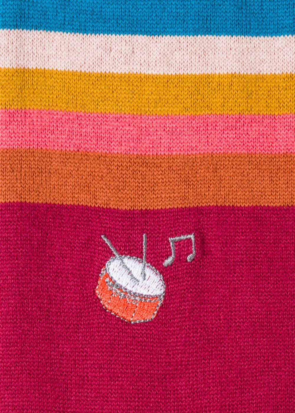 Paul Smith Men's Burgundy 'artist Stripe' Cuff Socks With Embroidered Motif