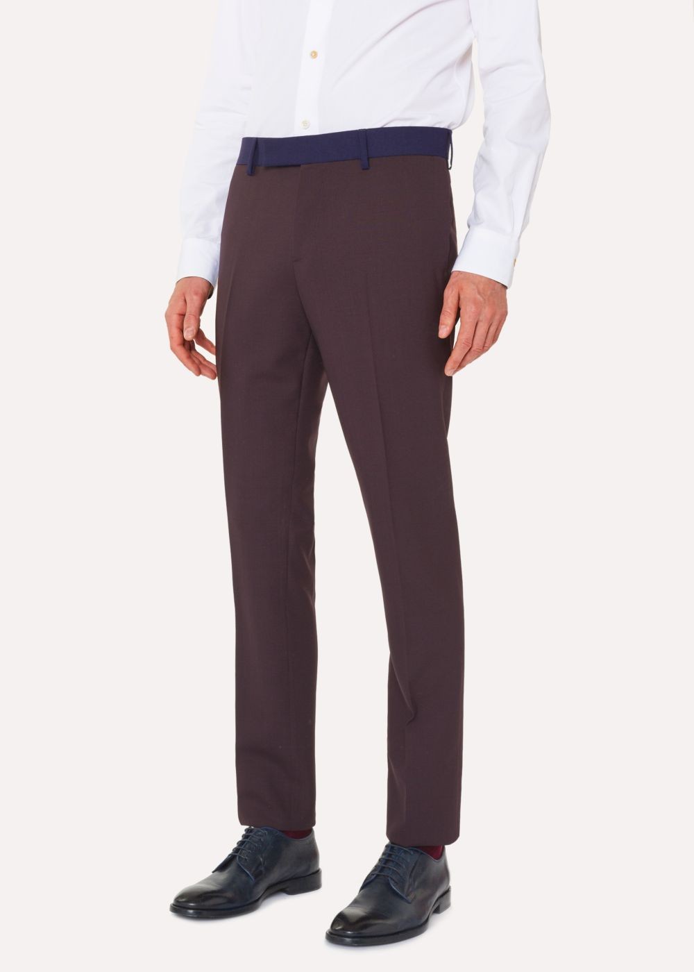 Paul Smith Men's Slim-Fit Damson And Navy Wool Pants