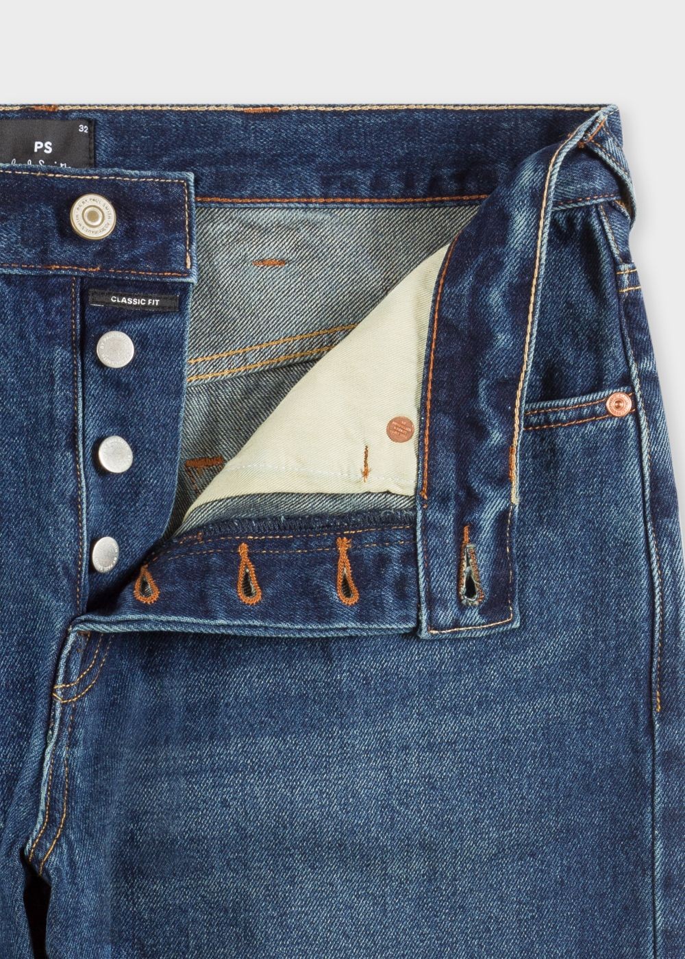 Paul Smith Mens's Classic-Fit Dark Wash .5Oz 'rigid Western Twill' Jeans