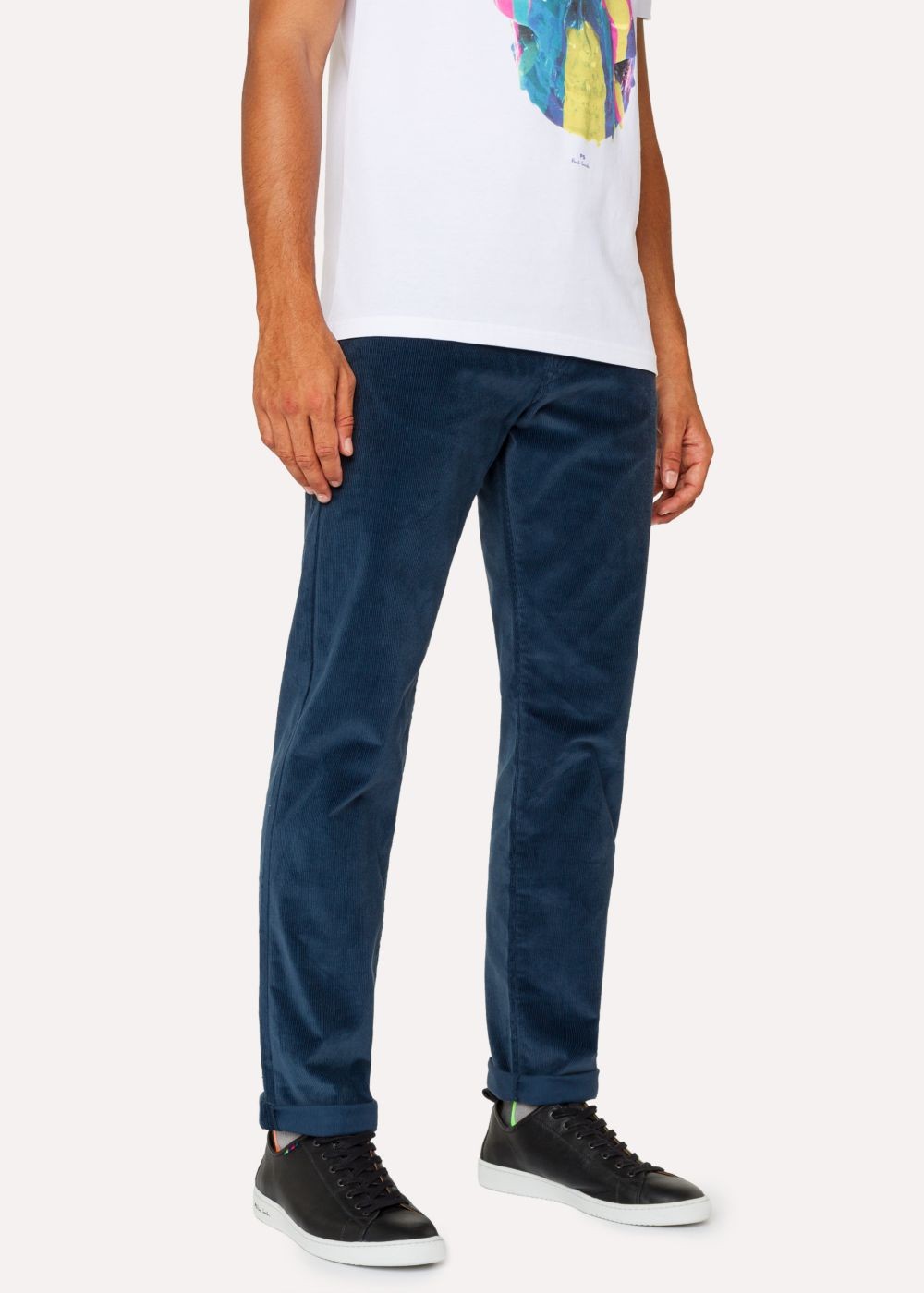 Paul Smith Men's Tapered-Fit Slate Blue Corduroy Pants