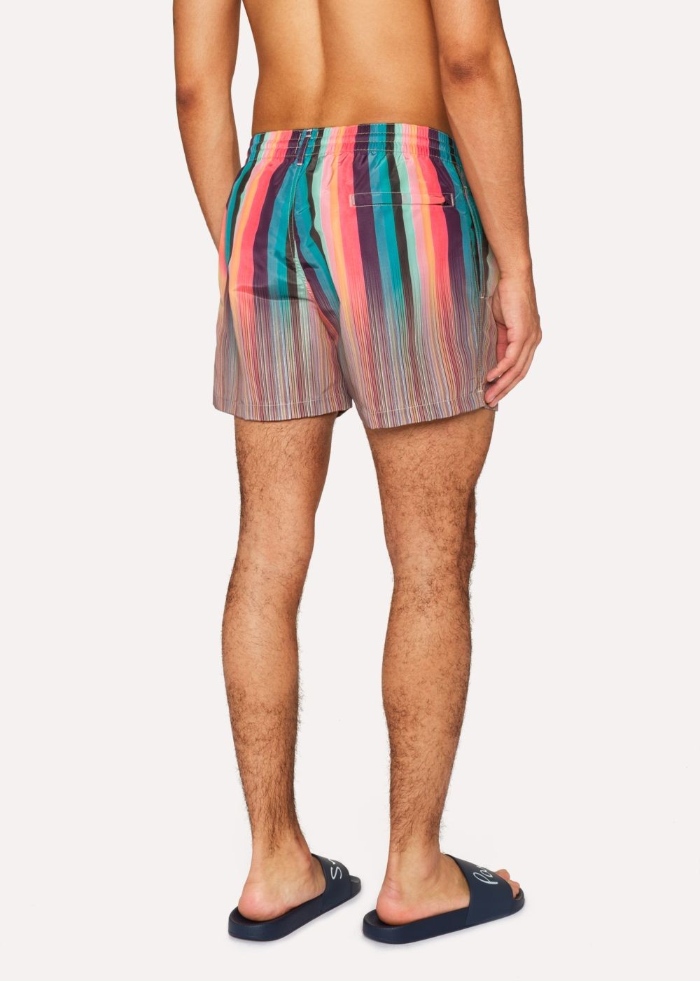 Paul Smith Mens's Mixed-Stripe Print Swim Shorts