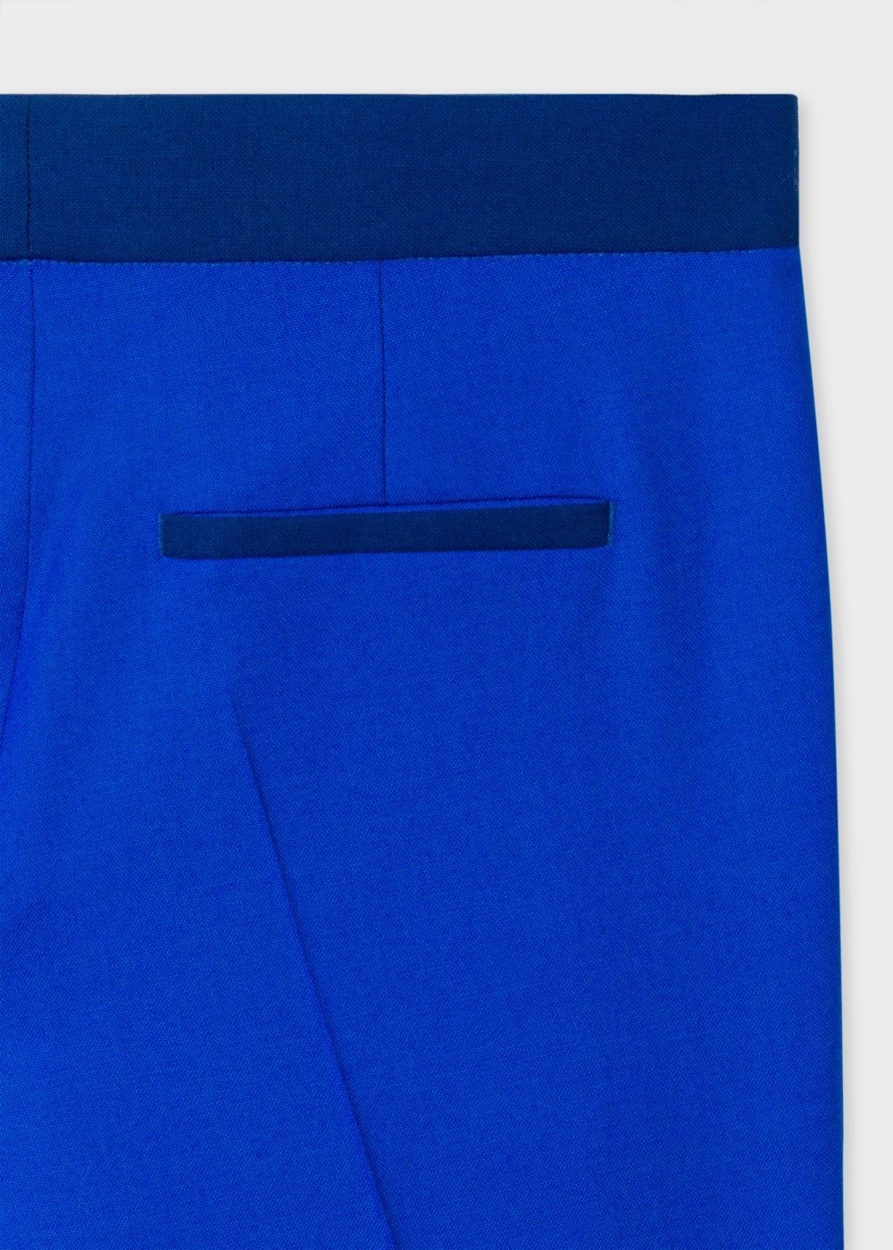 Paul Smith Women's Slim-Fit Cobalt Blue Wool-Hopsack Pants With Contrast Waistband