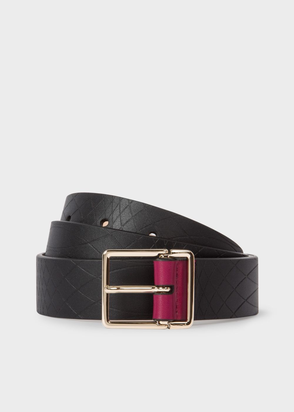 Paul Smith No. - Men's Black Leather Belt With Contrast End