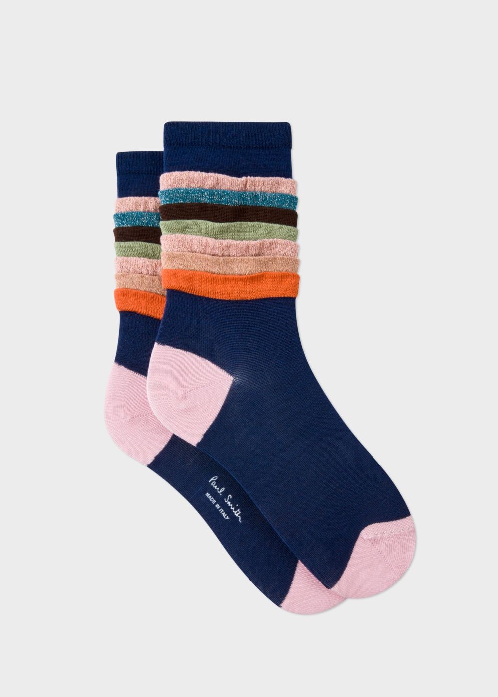 Paul Smith Women's Navy Multi-Coloured Frill Socks