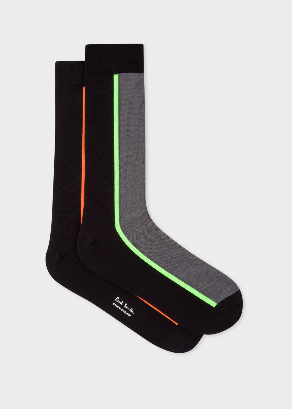 Paul Smith Men's Vertical Stripe Black And Grey Socks
