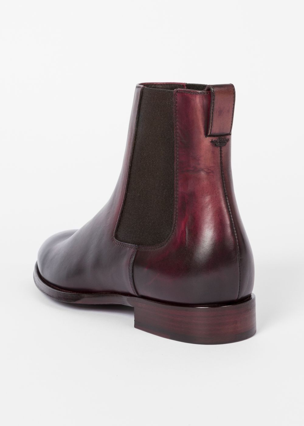 Paul Smith Men's Aubergine Leather 'joyce' Chelsea Boots