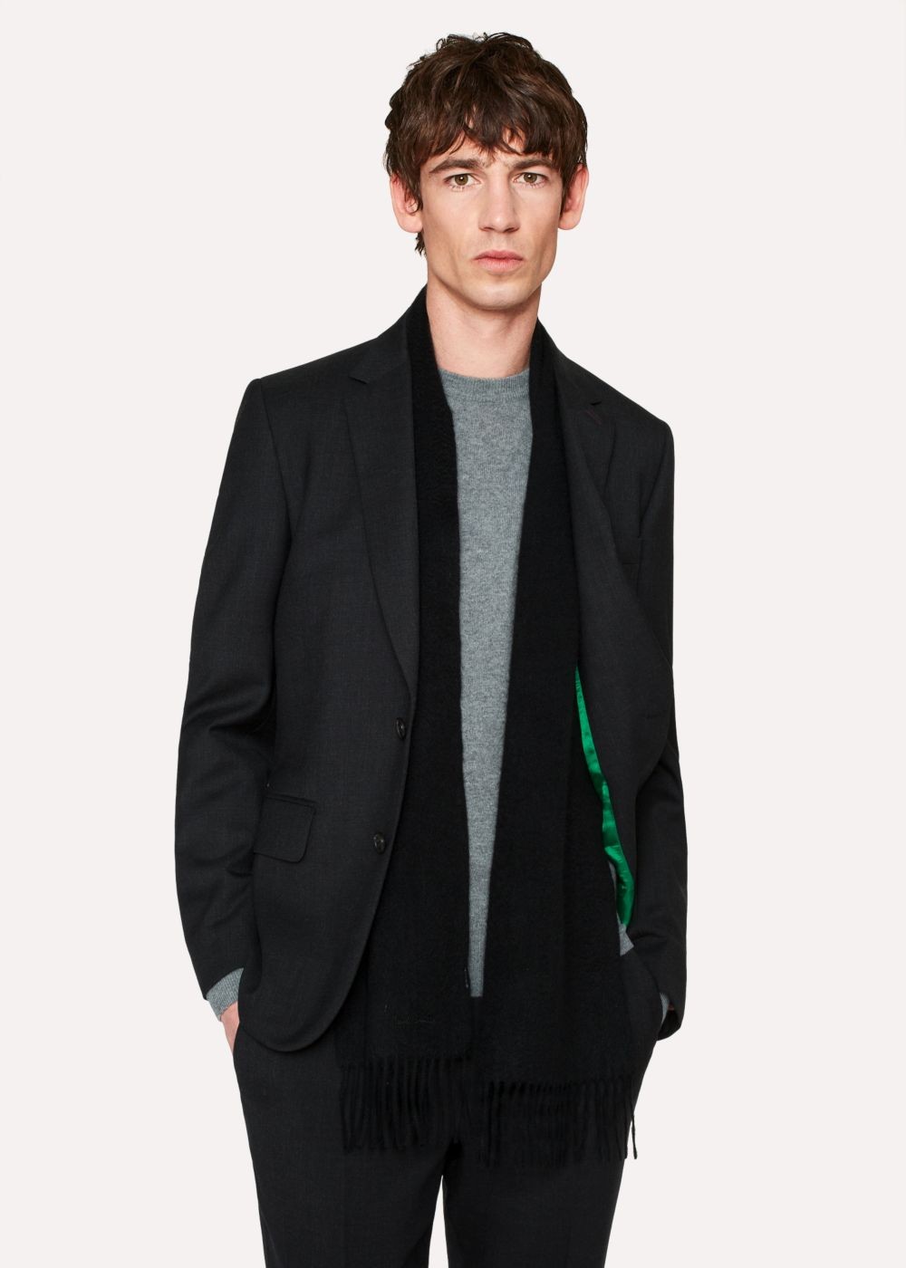 Paul Smith Black Cashmere Scarf Womens