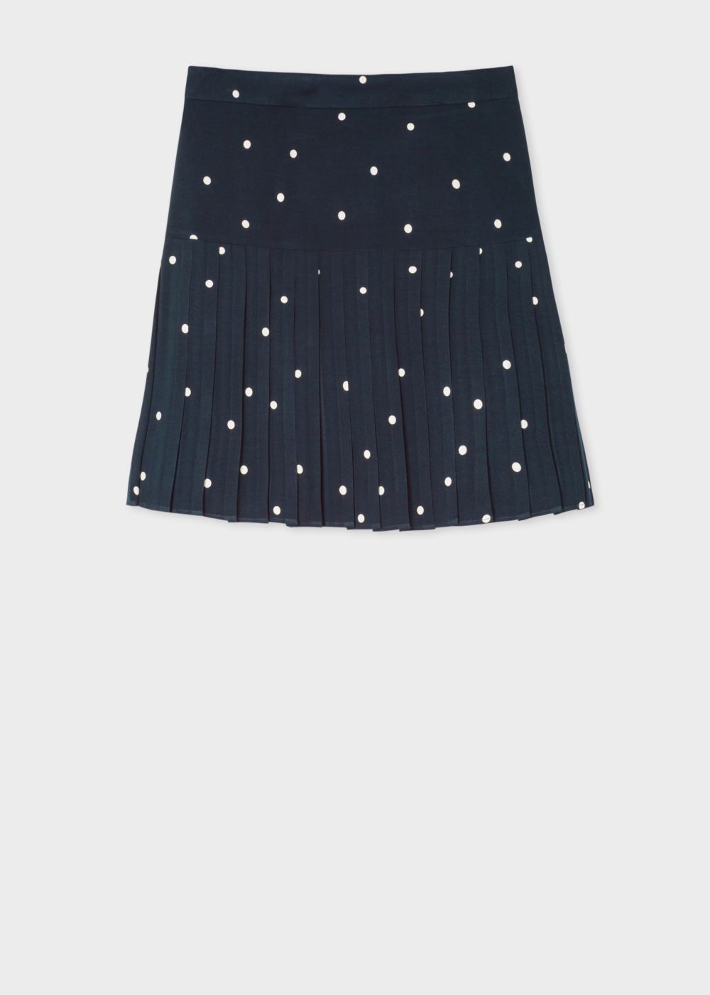 Paul Smith Lady's Navy Polka Dot Pleated Skirt