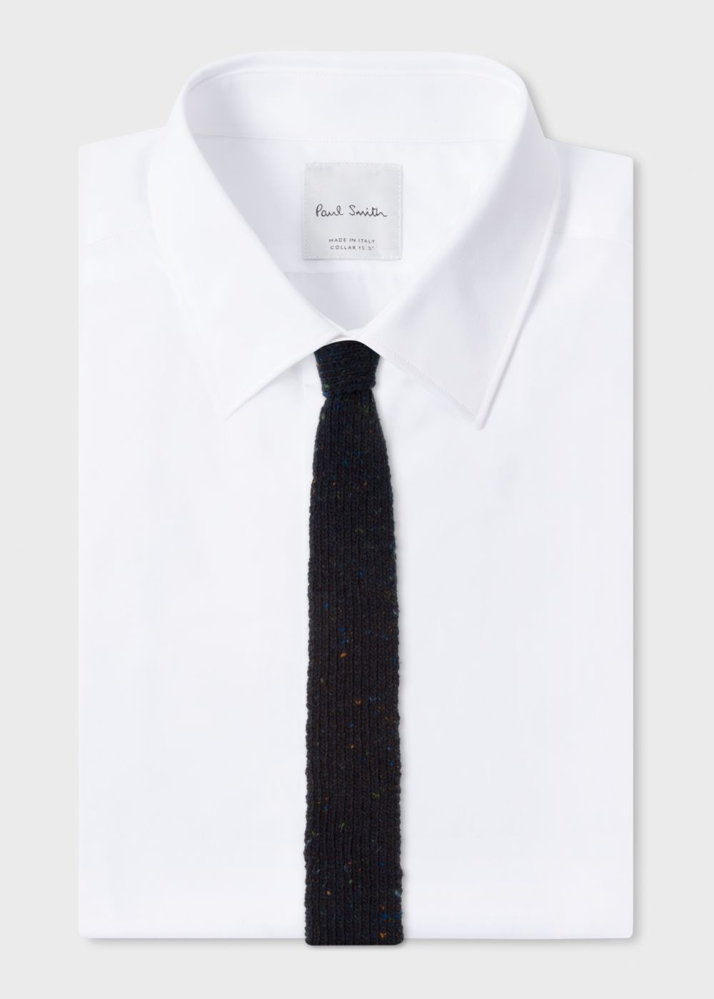 Paul Smith Mens's Navy Flecked Knitted Wool And Cashmere Tie