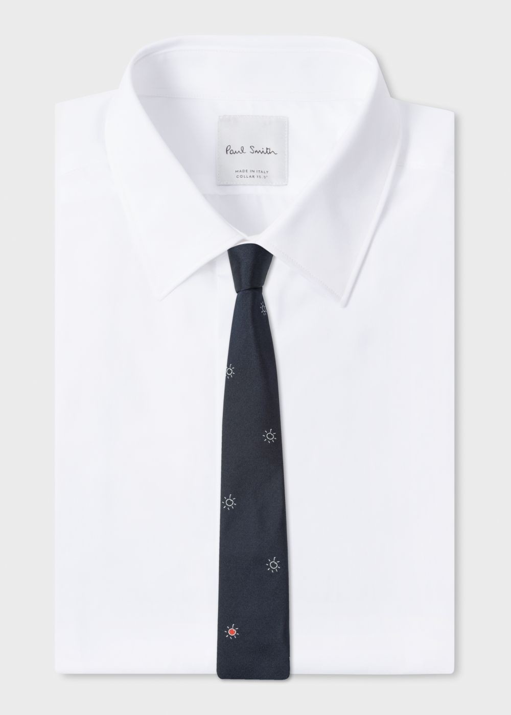 Paul Smith Mens's Navy 'sun Doodle' Motif Narrow Silk Tie