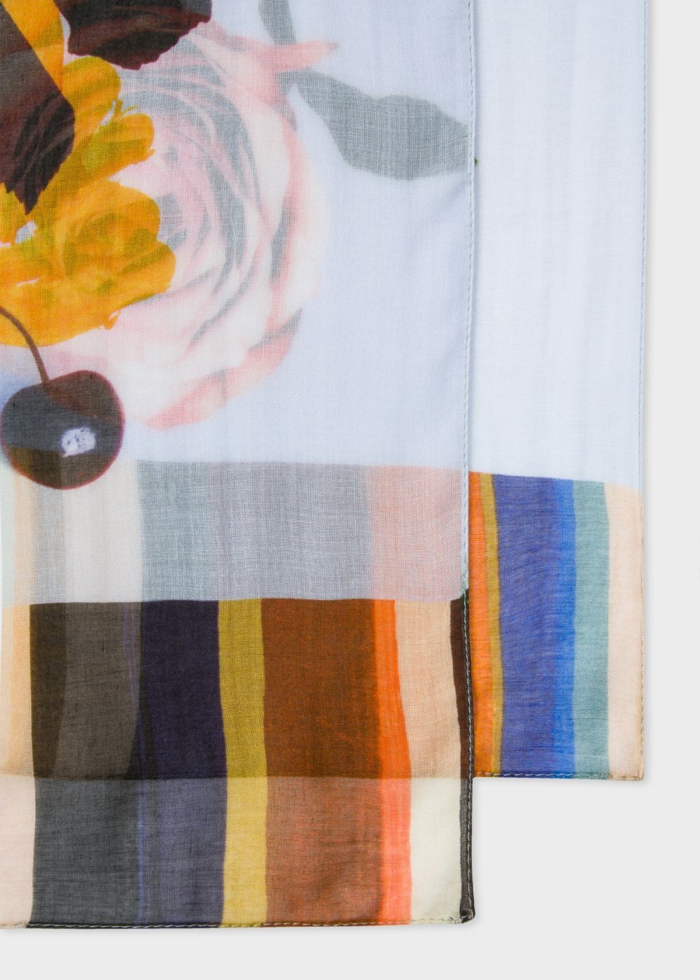 Paul Smith Womens's Light Blue 'still Life Bloom' Print Scarf