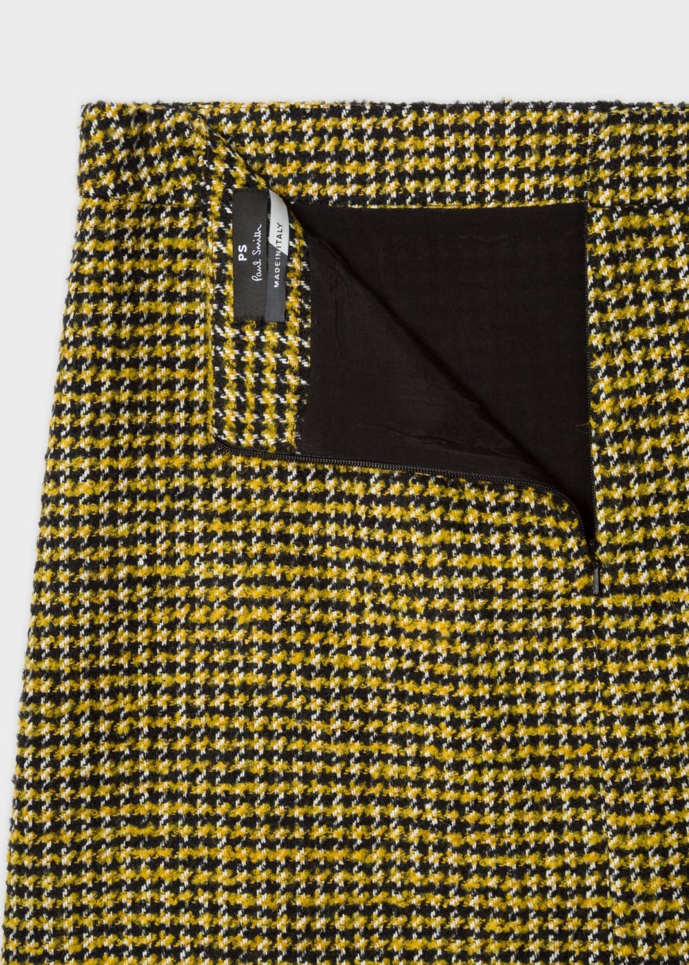 Paul Smith Women's Black And Yellow Dogtooth Pattern Skirt