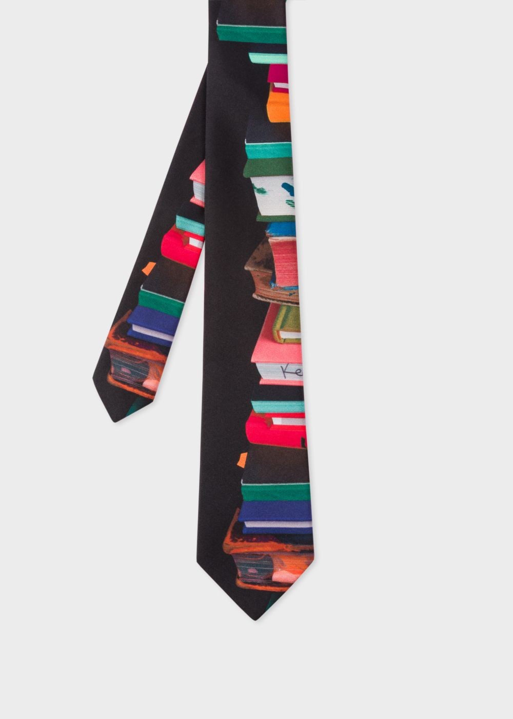 Paul Smith Mens's Black 'books' Print Silk Tie