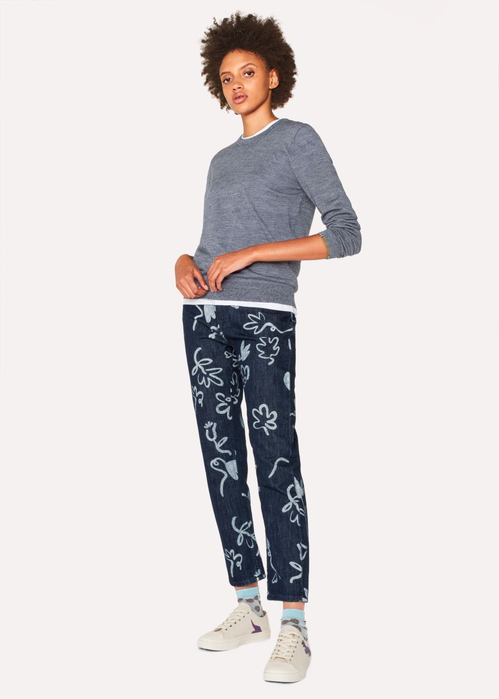 Paul Smith Womens's Ecru Canvas 'kinsey' Shoes With 'dino' Print