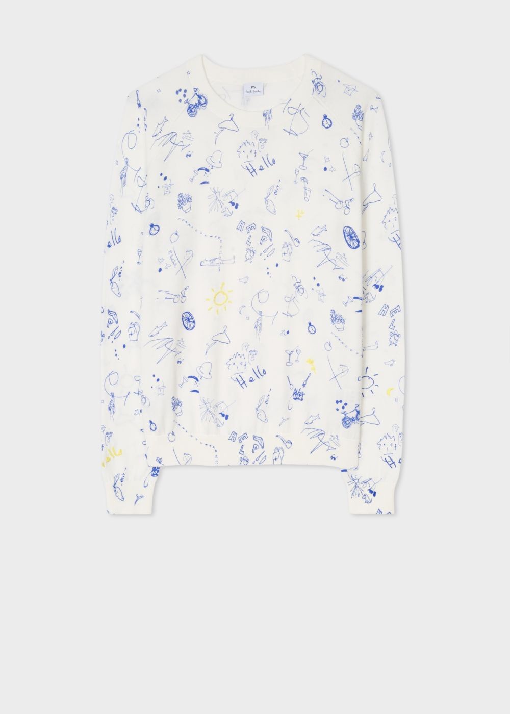 Paul Smith Women's White Cotton Sweater With 'paul's Sketchbook' Print