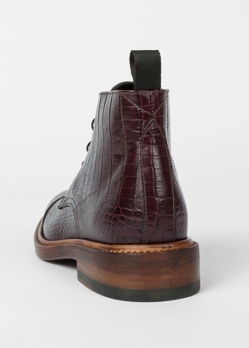 Paul Smith Women's Burgundy Mock-Croc Leather 'jarMen' Boots