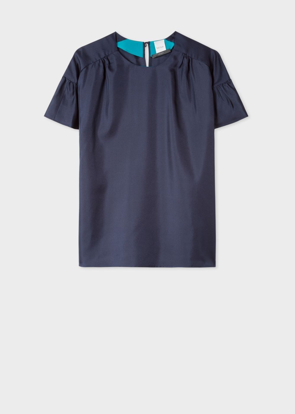 Paul Smith Women's Navy Satin Flute Sleeve Top