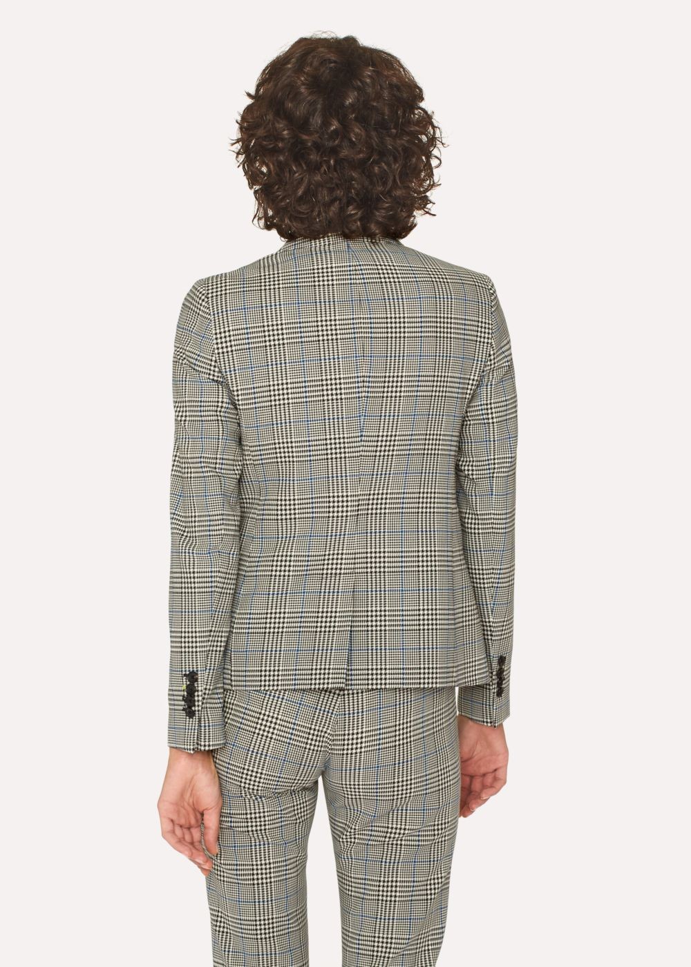 Paul Smith Women's Black And White Check Cotton Double-Breasted Blazer Clothing