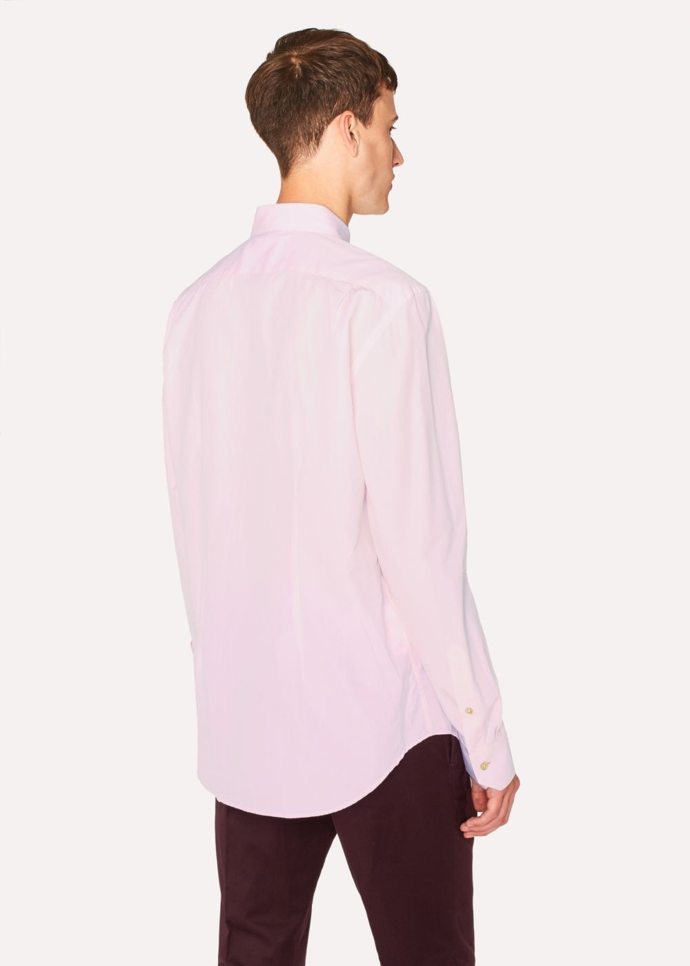 Paul Smith Mens's Tailored-Fit Pink Cotton Button-Down Shirt With Charm Buttons