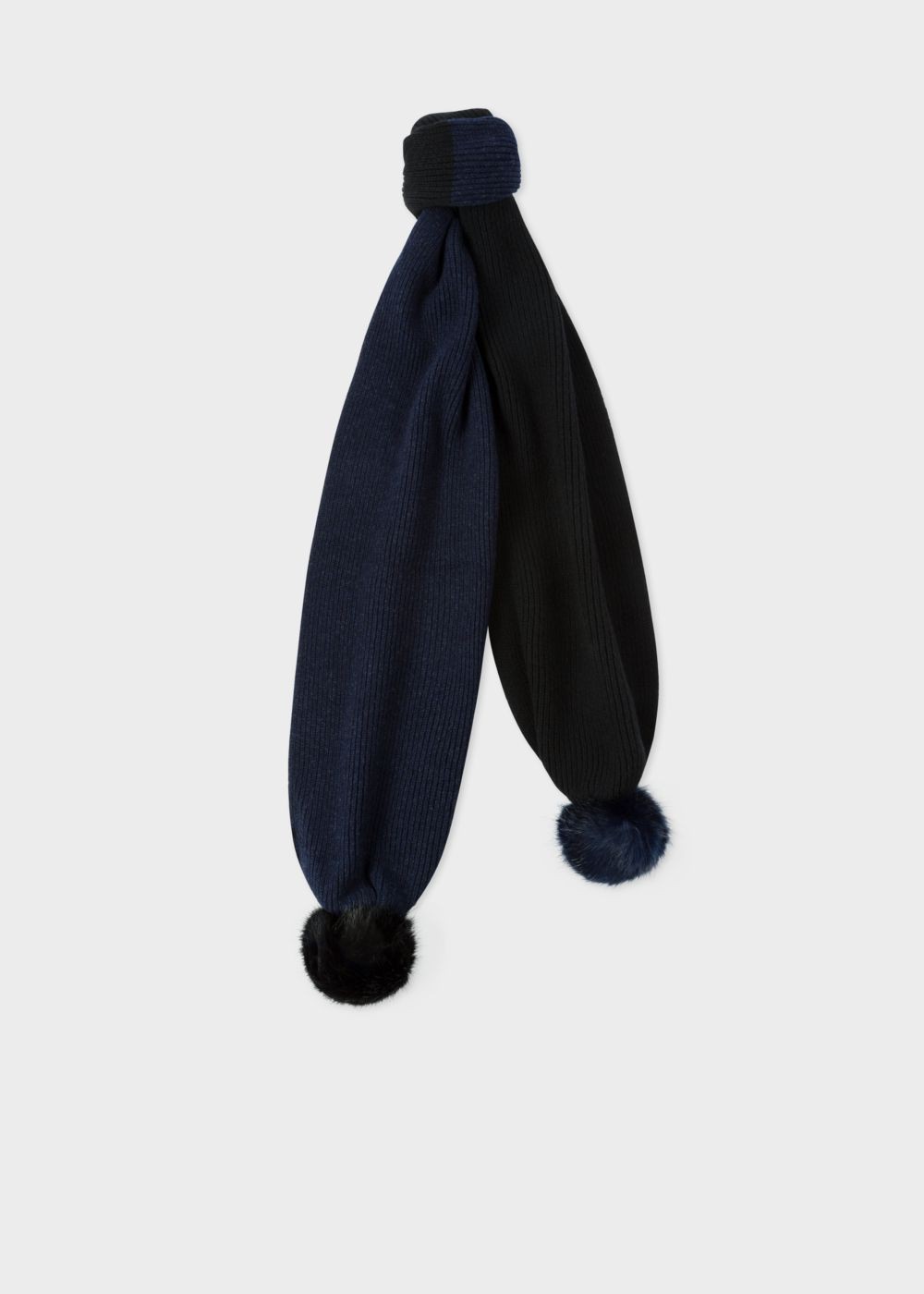 Paul Smith Womens's Navy And Black Wool Knit Scarf