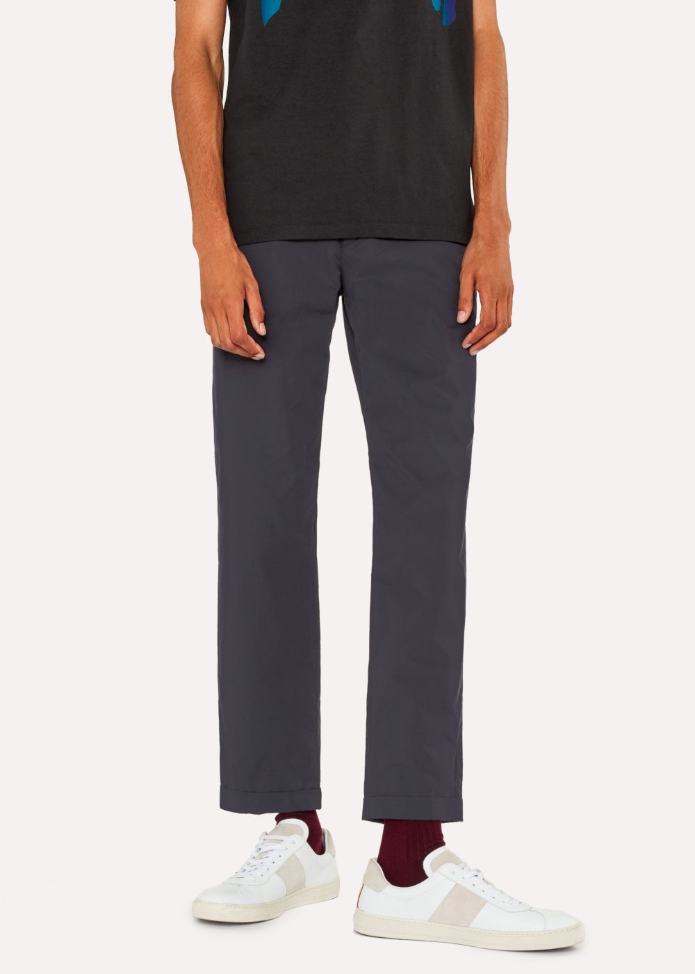 Paul Smith Mens's Slim-Fit Dark Navy Lightweight Cotton Chinos Clothing