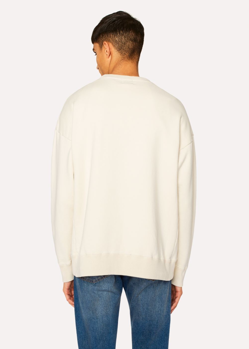 Paul Smith Men's Ecru Red Ear Logo Cotton Sweatshirt