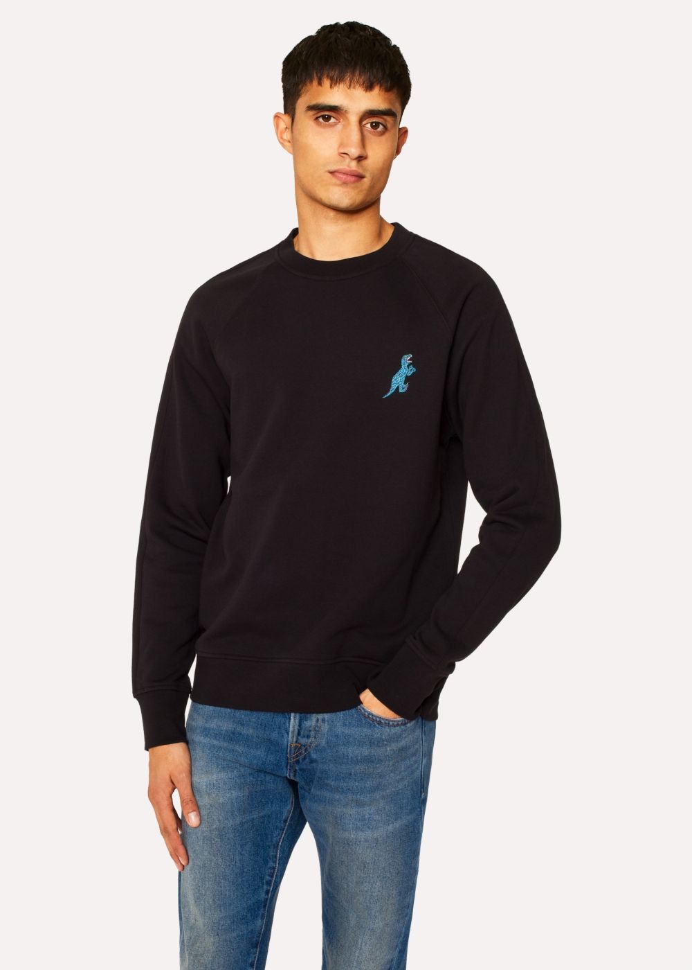 Paul Smith Men's Black Cotton Embroidered 'dino' Sweatshirt