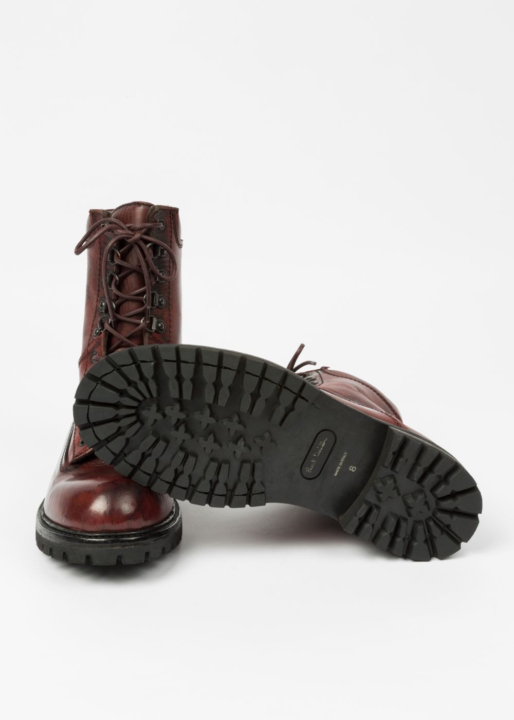 Paul Smith Men's Burgundy Calf Leather 'snow' Boots