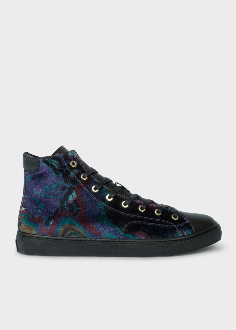 Paul Smith Mens's 'dreamer' Print Velvet 'sirius' High-Top Sneakers
