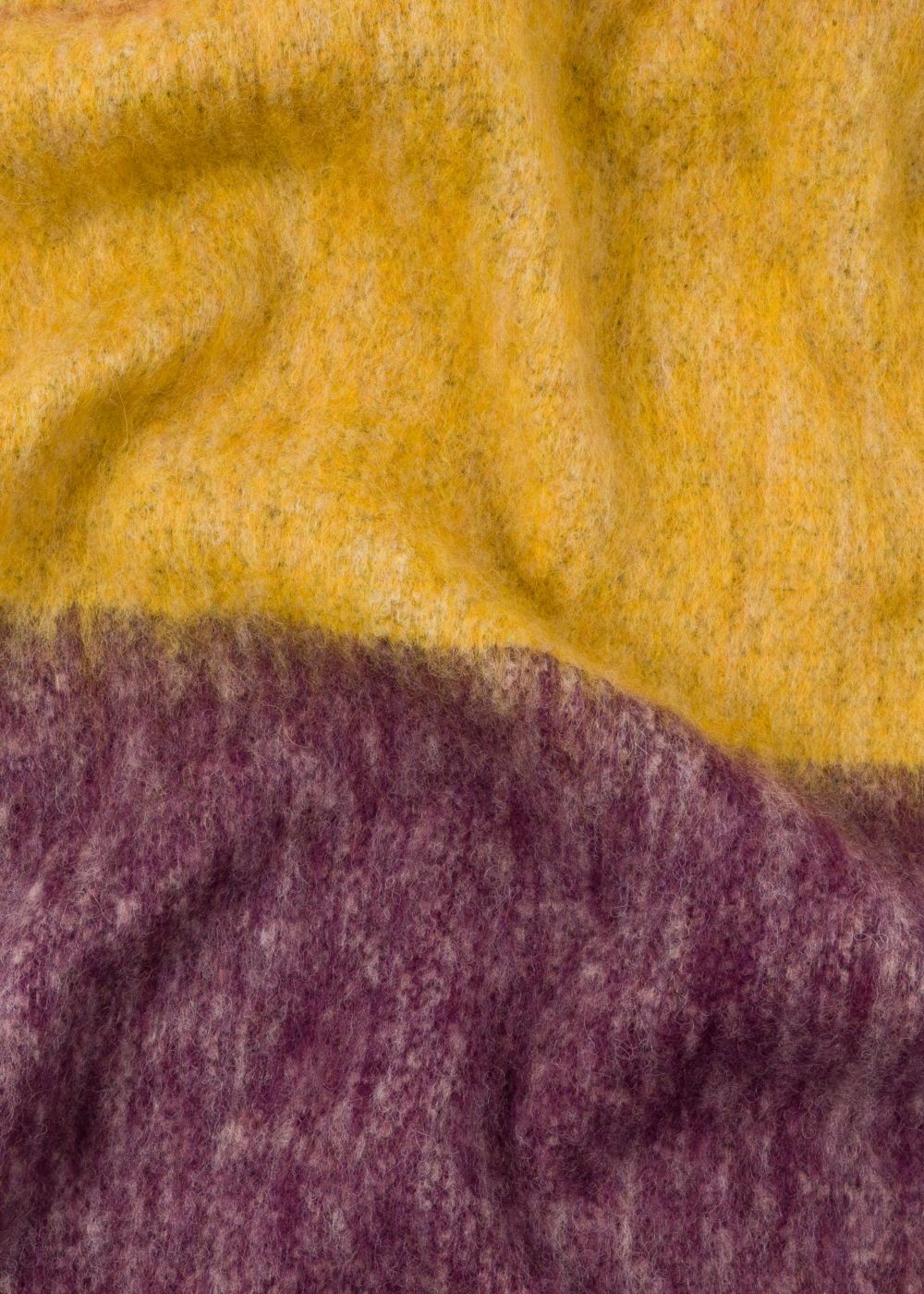 Paul Smith Lady's Yellow And Beige Border Alpaca-Blend Scarf