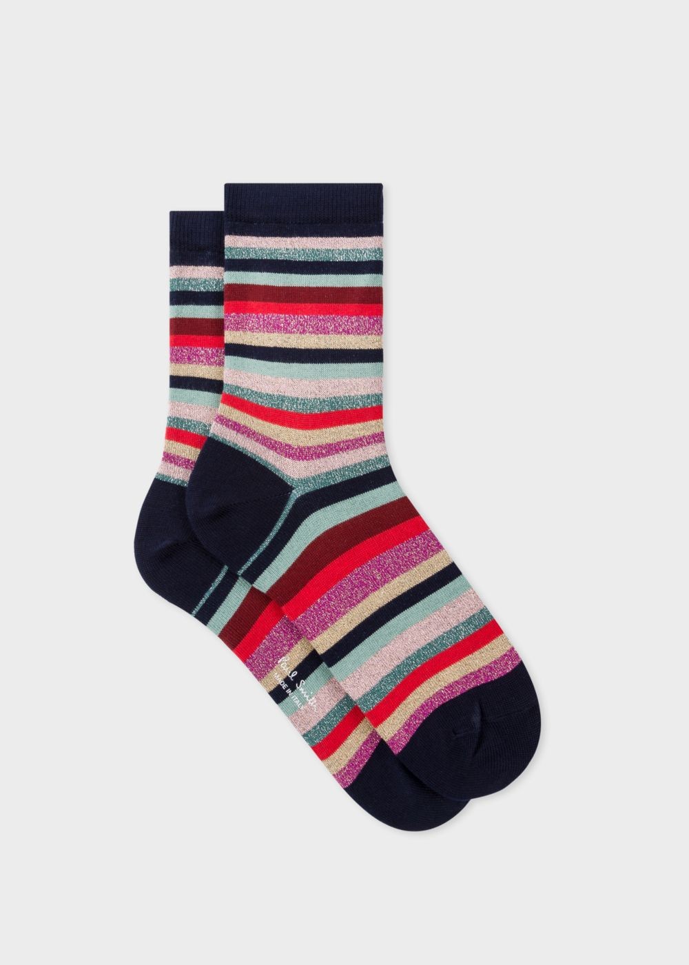 Paul Smith Womens's Navy Glitter 'swirl Stripe' Socks