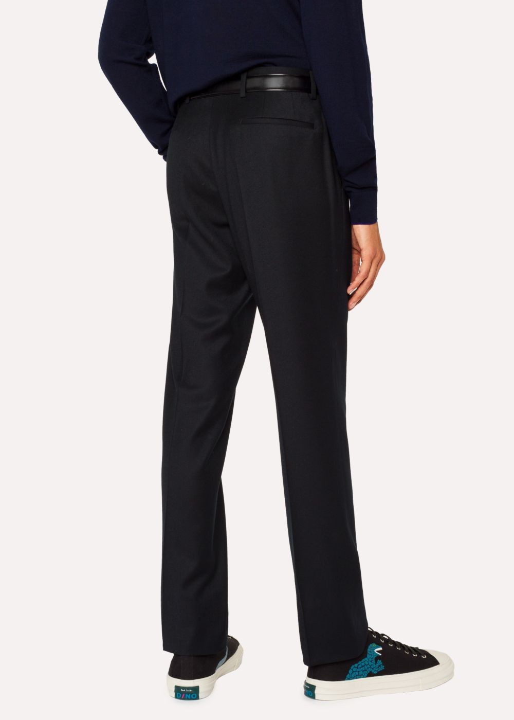 Paul Smith Men's Mid-Fit Black Wool Pants